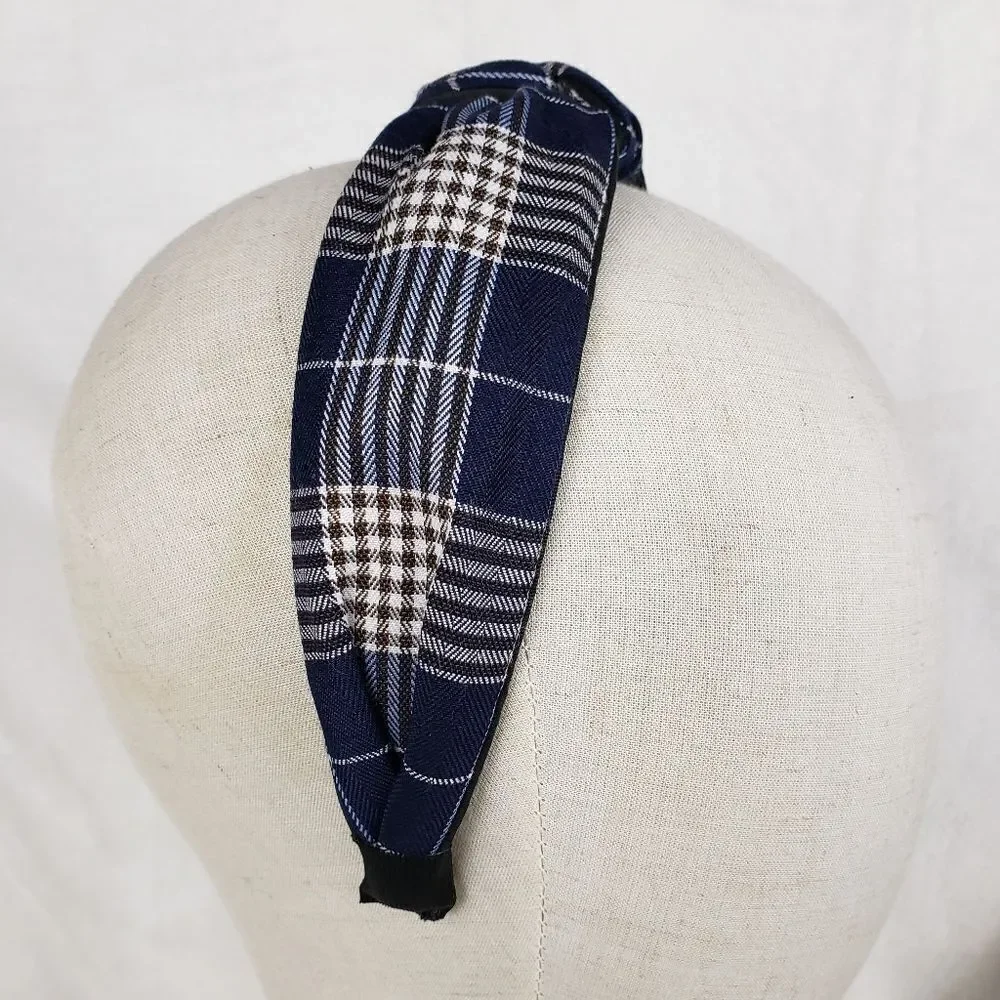 Classic Plaid Top Knot Headband